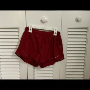 Lululemon red shorts, 4”